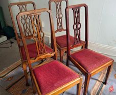 Set of 4 Vintage Solid Wood Dining Chairs