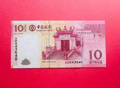 MACAU   10. Patacas  2008 .  Pick. 108a. BOC . ( Uncirculated )