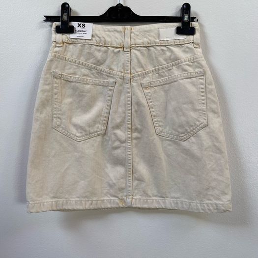 Mango cream denim skirt