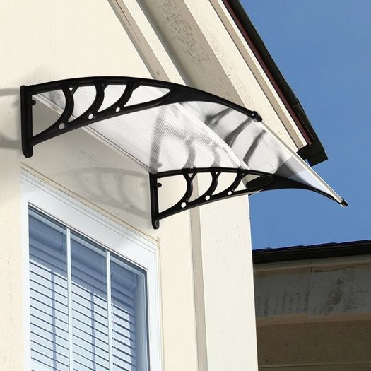 NEW SALE | 0.8 x 1 m Window Awning, Modern Door Awning , Polycarbonate Cover Outdoor Rain Snow Sunlight Protection Hollow Sheet