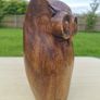 Vintage carved wooden owl figurine Image 3
