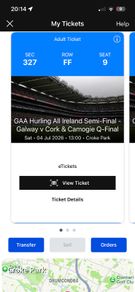 Cork VS Galway - Ticket Single