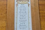 Vintage God Bless This House, Make it Safe. Wooden Irish Blessing.