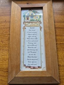 Vintage God Bless This House, Make it Safe. Wooden Irish Blessing.