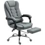Office chair with footrest, desk chair, adjustable backrest, height-adjustable, Gray+Black+Silver Image 6