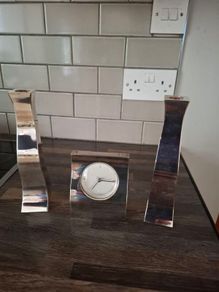 Jasper Conran Silver Plated Clock and Candlestick Holders