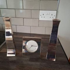 Jasper Conran Silver Plated Clock and Candlestick Holders