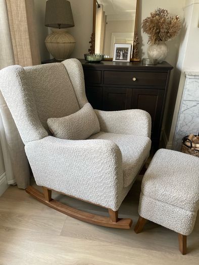 Harper Wingback Rocking Chair & Foot Stool