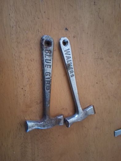 2 antique Toffee Hammers Blue Bird and Walkers