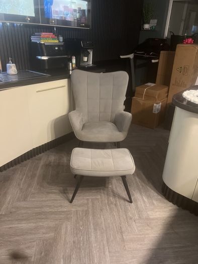 Wingback Chair with Stool