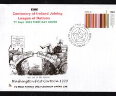 2023 Ireland Centenary of Ireland Joining League of Nations Commemorative Stamp PaddyAchill First Day Cover (FDC)