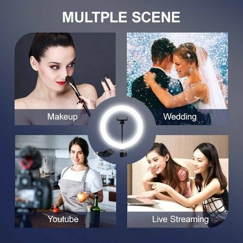 29412 10" LED Selfie Ring Light Dimmable Lighting Kit Phone Stand