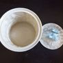 Fabulous Belleek Blue Ribbon Pattern Biscuit Barrell with the Gold Backstamp, 7th Mark - 1980-1993 Image 8