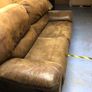 Brown Leather Two-Seater Sofa Image 4
