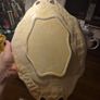 Vintage Antiqued Cream Oval Hand Painted Ornate Scroll Design Serving Platter Image 3