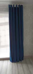 Royal blue pair lined eyelet curtains 90 x 90