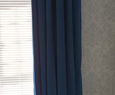 Royal blue lined eyelet curtains 90 x 90