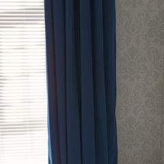 Royal blue lined eyelet curtains 90 x 90