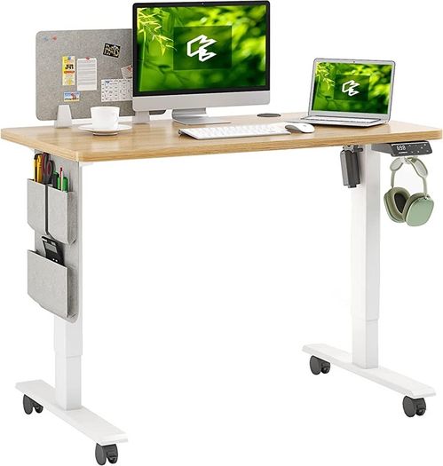 Electric Standing Desk Height Adjustable Standing Desk Sit Stand Desk Stand Up Desk with Headphone Hook 100x60cm Desktop for Home Office (FREE POSTAGE)
