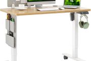 Electric Standing Desk Height Adjustable Standing Desk Sit Stand Desk Stand Up Desk with Headphone Hook 100x60cm Desktop for Home Office (FREE POSTAGE)