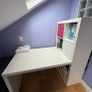 Attractive White Desk with Bookshelves attached Image 2