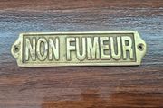 Vintage Brass French Boat Sign - "Non Fumeur