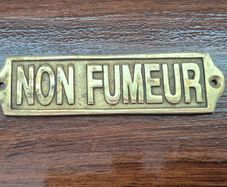 Vintage Brass French Boat Sign - "Non Fumeur