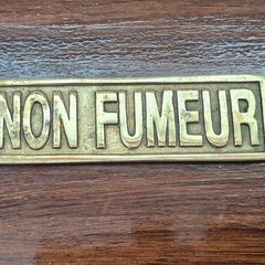 Vintage Brass French Boat Sign - "Non Fumeur