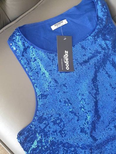 Blue sparkle XL sleeveless top 14