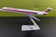 Trans World Airline 1:200 scale model airplane, MD-80 aircraft, Wings of Pride livery, made by Wooster