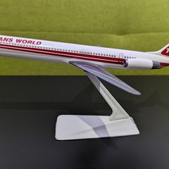 Trans World Airline 1:200 scale model airplane, MD-80 aircraft, Wings of Pride livery, made by Wooster