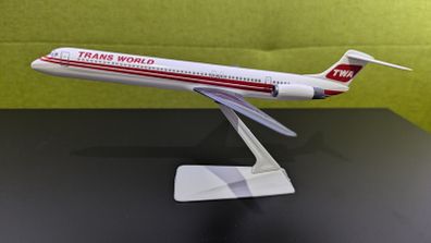 Trans World Airline 1:200 scale model airplane, MD-80 aircraft, Wings of Pride livery, made by Wooster