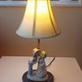 Irish Vintage Table Lamp by Mahoona  Lighting  porcelain figurine on the wooden base Height 43 cm Image 3