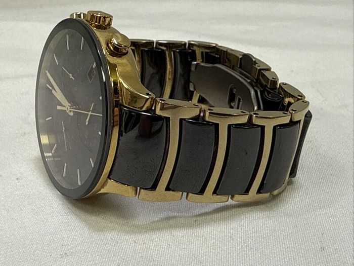 Rado Men's Centrix Two Tone Ceramic Swiss Made Watch Black Gold