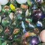 vintage marbles cats eyes large small blue white approx 60 Image 9