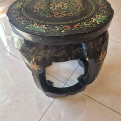 Chinese Black Lacquer Side Table