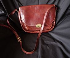 Large classic sturdy Vintage brown Leather hand Bag ADAX