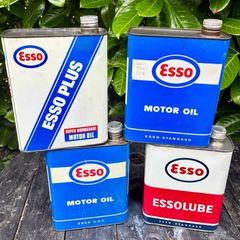 Vintage Esso Oil Cans - Set of Four