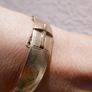 Vintage 9ct Yellow Gold Floral Pattern Bangle Bracelet Vintage 28,4g Image 7