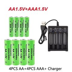 Rechargeable AAA / AA batteries with USB charger