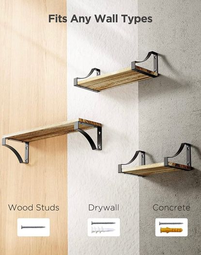 Floating Shelves Wall Mounted Shelf, Paulownia Wood Wall Shelves, Wooden Shelves Set of 3 for Bedroom, Bathroom, Living Room, Kitchen, Home Office, Laundry room,etc (FREE POSTAGE)