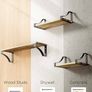 Floating Shelves Wall Mounted Shelf, Paulownia Wood Wall Shelves, Wooden Shelves Set of 3 for Bedroom, Bathroom, Living Room, Kitchen, Home Office, Laundry room,etc (FREE POSTAGE) Image 3