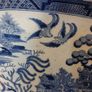 Beautiful Antique Blue and White Transferware Willow Pattern Large Platter, Unknown Maker, Circa 1860's, Most Likely Staffordshire Made Image 3