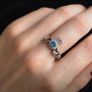 Solvar 925 Sterling Silver Claddagh Ring, Blue & Clear Zirconia. Size L Image 2