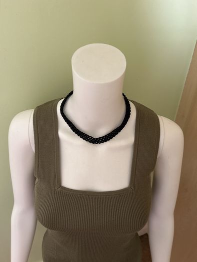 Black crochet choker necklace