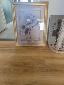 Gold frame flower picture lovely piece