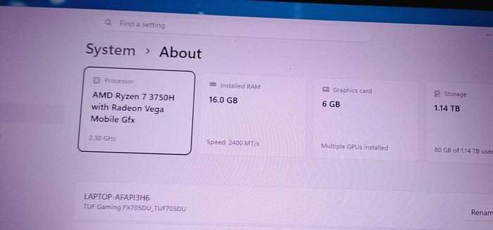 Asus Turf Gaming Laptop