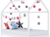 Kids Bed Frame White Solid Pine Wood 80x160 cm