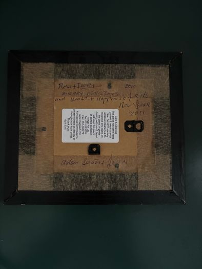 Framed Floral Design Glass Art