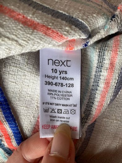 Summer short sleeved dress for a girl by Next, 140cm, 10y